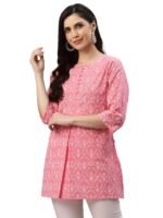 Women's Cotton Floral Printed Short Kurta for Women